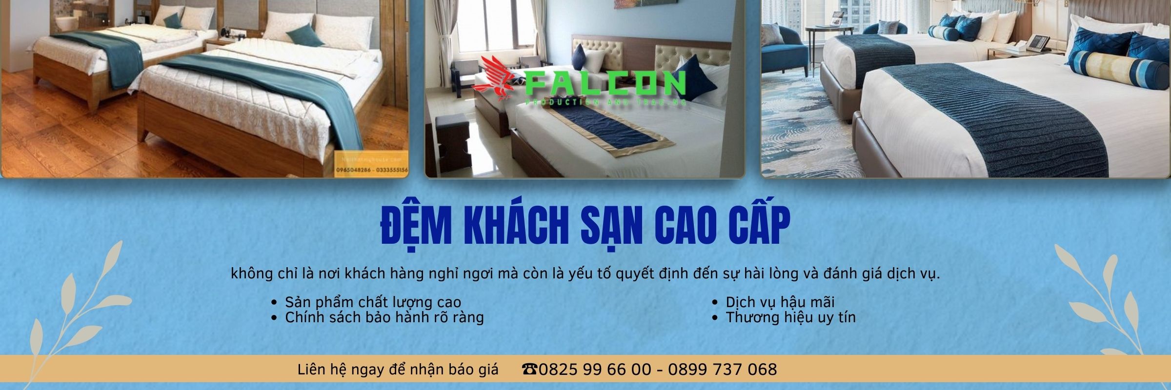 đệm khách sạn cao cấp cho khách sạn từ 1-5 sao
