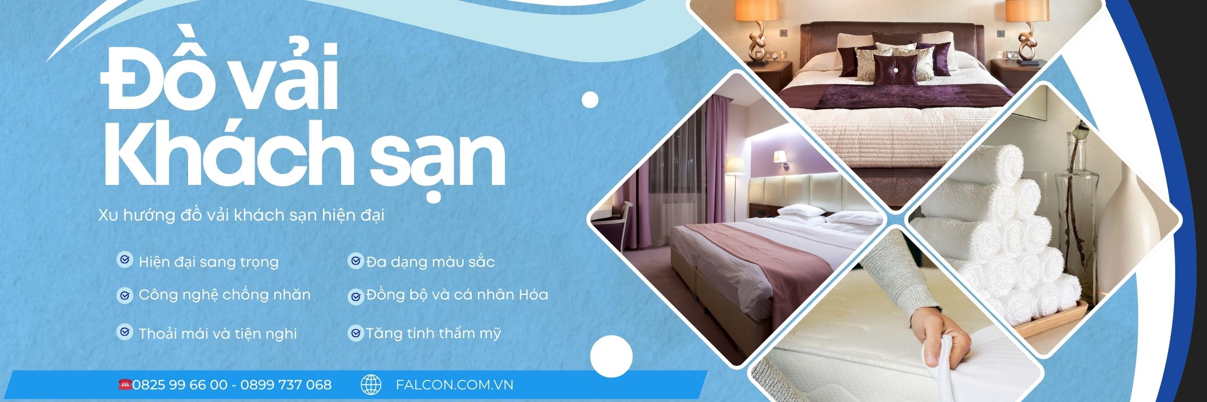 banner đồ vải khách sạn