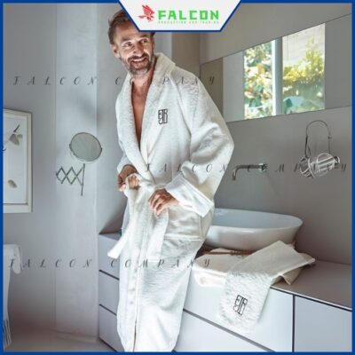 Áo choàng tắm khách sạn vải bông, siêu thấm nước.