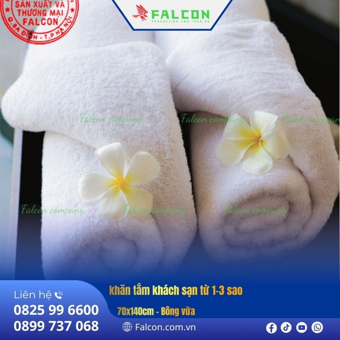 khăn tắm khách sạn từ 1-3 sao với kích thước 70x140cm bông vừa