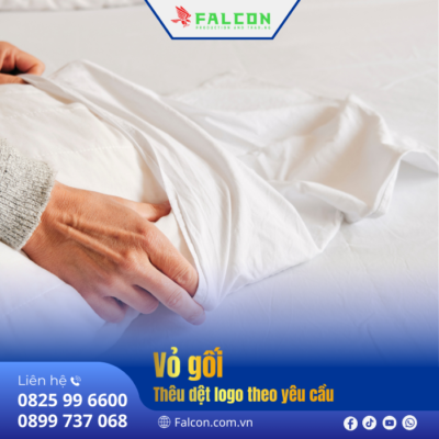 Vỏ gối cao cấp in ấn logo theo yêu cầu của khách sạn